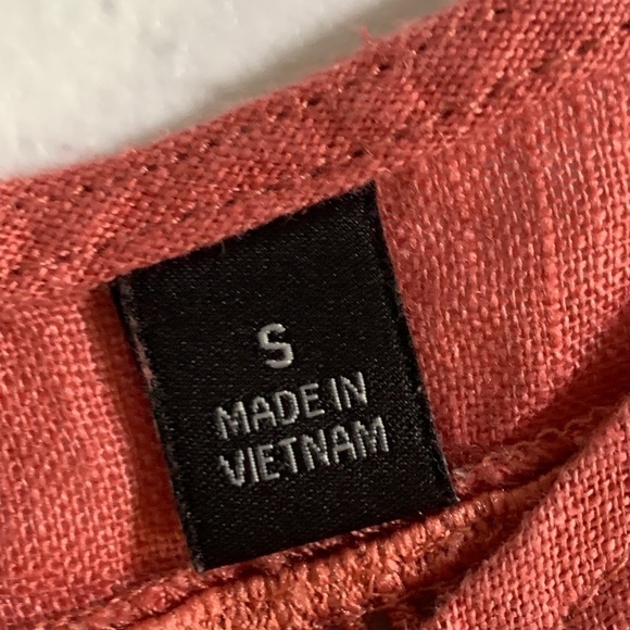 NWT Marc New York Andrew Marc 100% Linen Boxy Cedar Drawstring Cropped Top - Picture 4 of 12